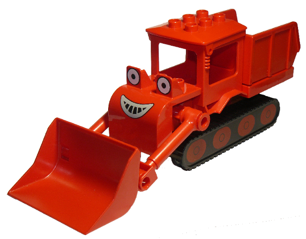 btb010: Duplo Muck - Looking Straight, 1 Red 2 x 4 Plate