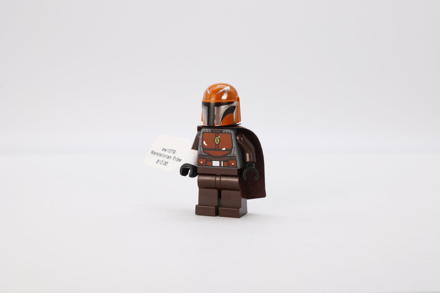 sw1079: Mandalorian Tribe Warrior - Male, Dark Brown Cape, Dark Orange Helmet