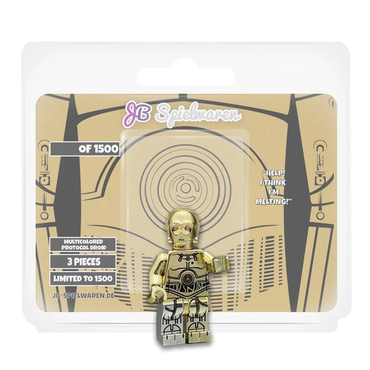 Multicolored Protocol Droid Custom Minifigure - Bricks and Minifigs Sioux Falls