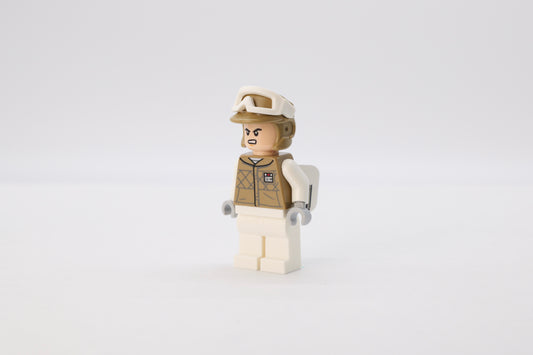 sw1187: Hoth Rebel Trooper Dark Tan Uniform and Helmet, White Legs