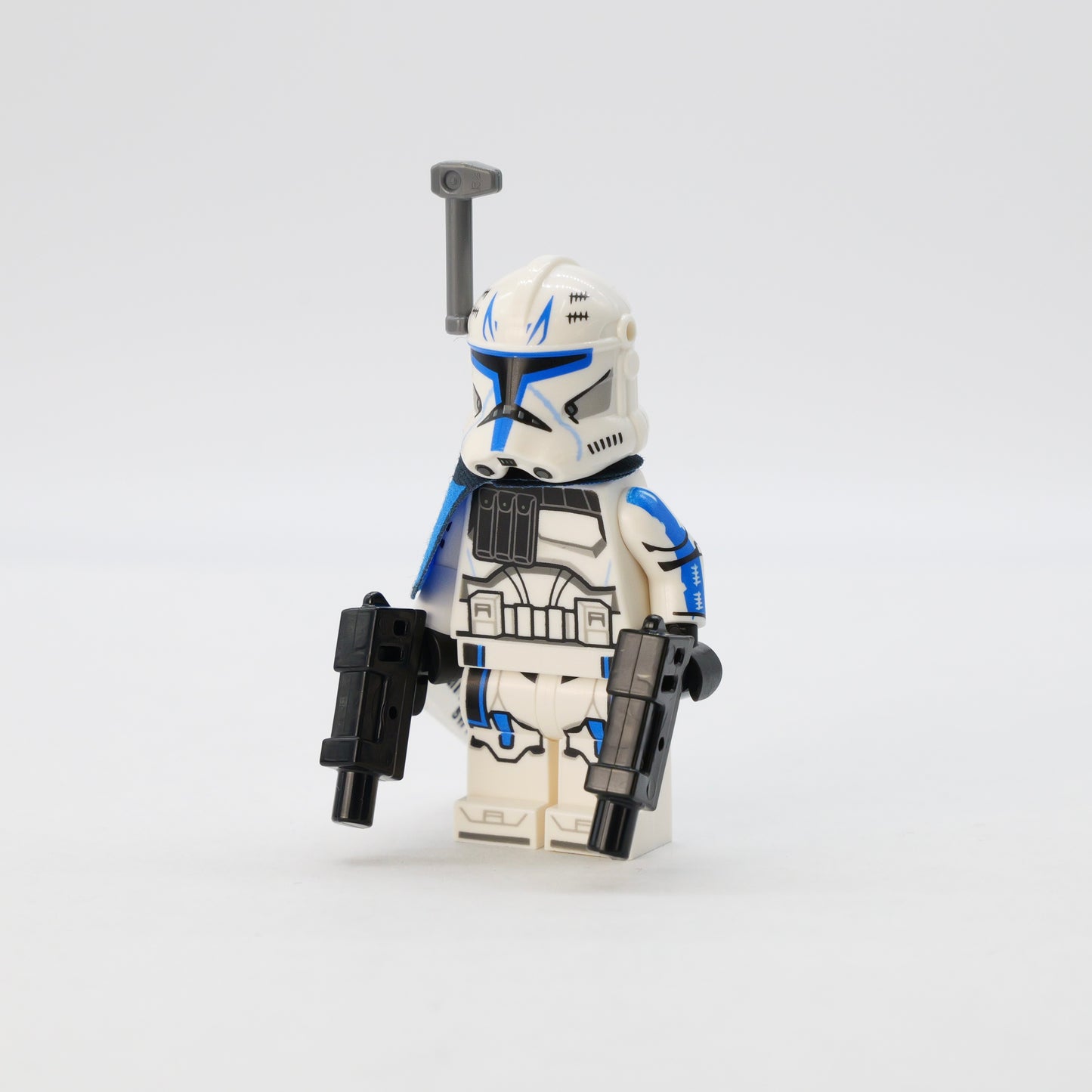 sw1315: Clone Trooper Captain Rex, 501st Legion (Phase 2) - Blue Cloth Pauldron, Rangefinder, Printed White Arms