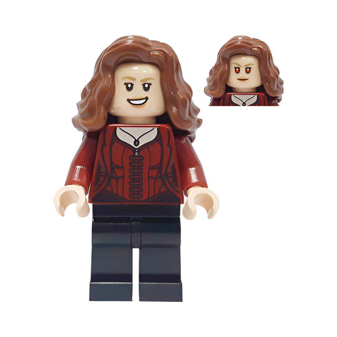 sh732x: The Scarlet Witch (Wanda Maximoff) - Plain Black Legs, Reddish Brown Hair (WITH POWER BASE AND POWER)